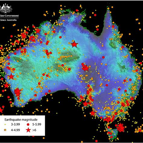 The current earthquake hazard map for Australia in AS1170.4. The map ...