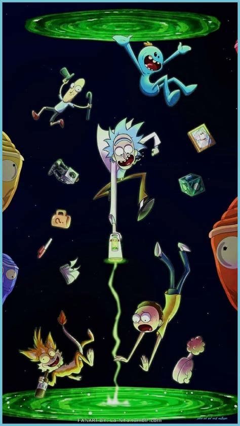 Download Teleporting Rick And Morty Fan Art Wallpaper | Wallpapers.com