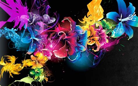 Neon Flower Wallpaper High Resolution ~ Sdeerwallpaper | Flower wallpaper, Vector flowers ...