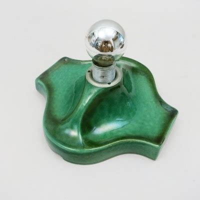 Green Ceramic wall lamp, 1960s | #19115