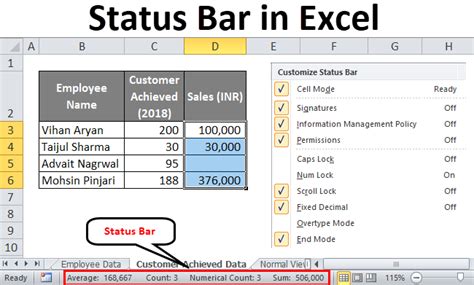 Status Bar in Excel | How to Customize Excel Status Bar?