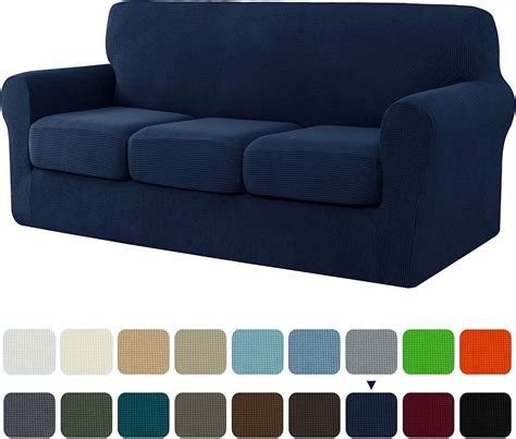 Amazon.com: Ouka Separate Stretch Cushion Couch Slipcover,4-Piece Washable Universal Couch Sofa ...