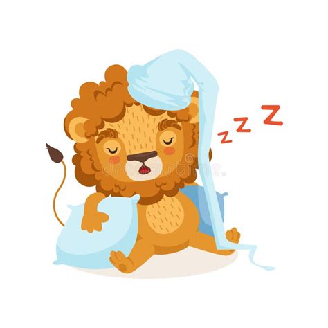 Lion cartoon sleeping stock vector. Illustration of artwork - 34607286