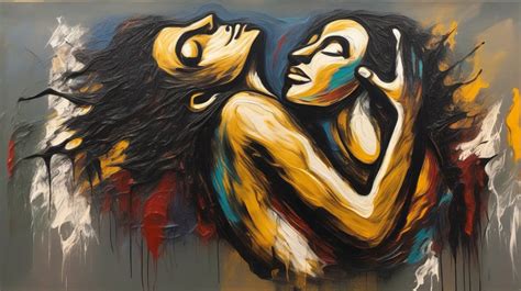 Passionate Embrace in Abstract Expressionism Art | MUSE AI