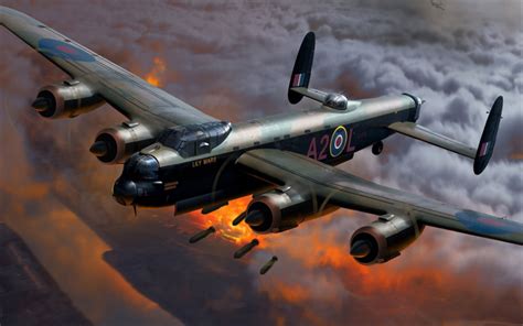 Herunterladen hintergrundbild avro 683 lancaster, britische schwere bomber der royal air force ...