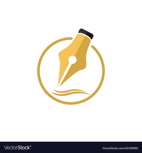 Pen logo icon symbol Royalty Free Vector Image