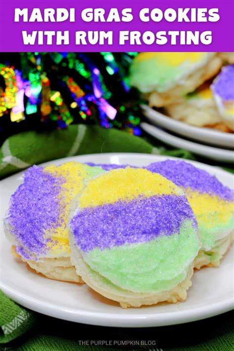 Mardi Gras Sugar Cookies Recipe with Rum Frosting