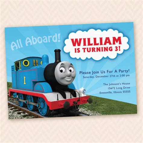 Thomas the Tank Engine Birthday Invitations Tank Engine Birthday Party ...