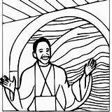 Coloriage Pasteur Prêchant · Creative Fabrica sketch template