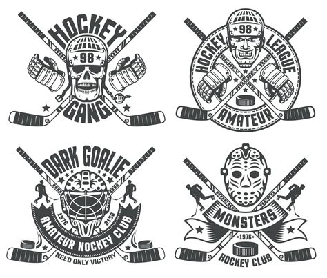 Hockey logos goalie masks 3260860 Vector Art at Vecteezy