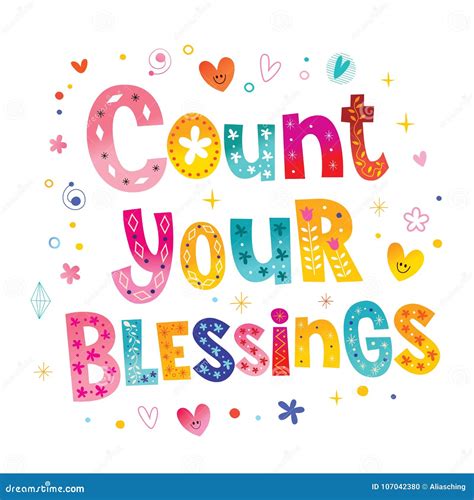 Count your blessings stock vector. Illustration of quote - 107042380