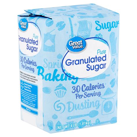 Great Value Pure Granulated Sugar, 4 lb - Walmart.com - Walmart.com