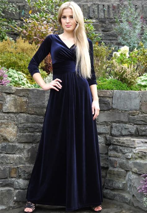 Evening Maxi Dress Midnight Blue Velvet | MontyQ | ASOS Marketplace | Elbise, Kadife