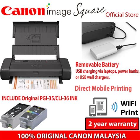 READY STOCK Canon PIXMA TR150 tr 150 With Battery Portable Wireless WIFI Printer (100% Original ...