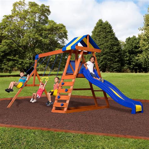 Backyard Discovery Dayton Cedar Wooden Swing Set - Walmart.com ...