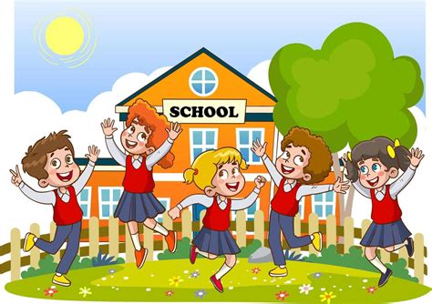 happy cute little kids boy and girl study with teacher.illustrations of ...