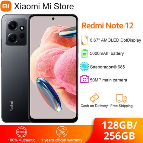 Global Version Xiaomi Redmi Note 12 Smartphone 120Hz AMOLED 33W Fast ...