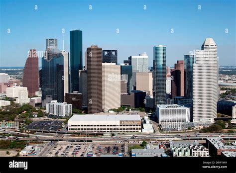 Above the Downtown Houston Skyline Stock Photo - Alamy