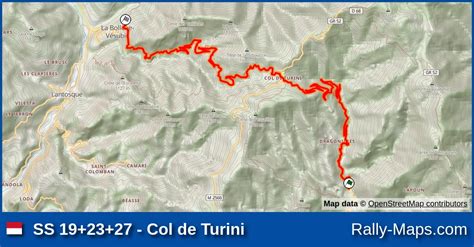 SS 19+23+27 - Col de Turini stage map | Rallye Monte-Carlo 1991 [WRC] 🌍 | Rally-Maps.com