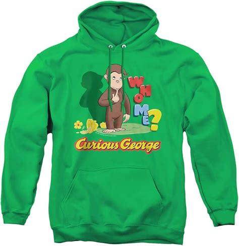 Amazon.com: Curious George Who Me Unisex Adult Pull-Over Hoodie: Clothing