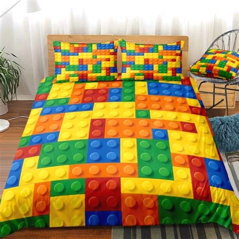 Colorful Kids 2/3-Piece Lego Print Duvet Cover Bedding Set – Decorzee