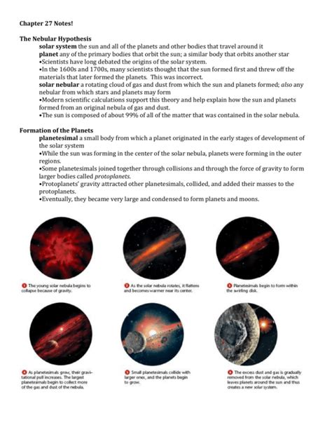 Chapter 27 Notes! The Nebular Hypothesis solar system the sun