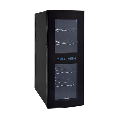 Haier 12-Bottle Black Dual Zone Wine Chiller in the Wine Coolers department at Lowes.com