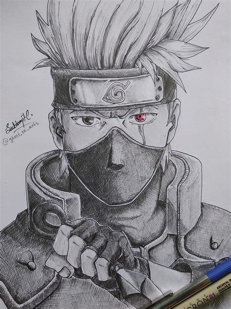 Kakashi Pencil Drawing