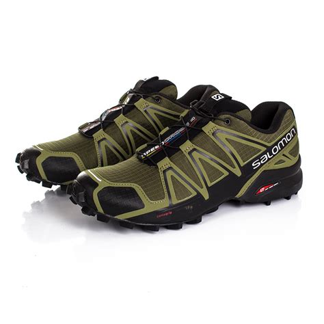 Salomon Speedcross 4 Mens Green Water Resistant Running Sports Shoes Trainers | eBay