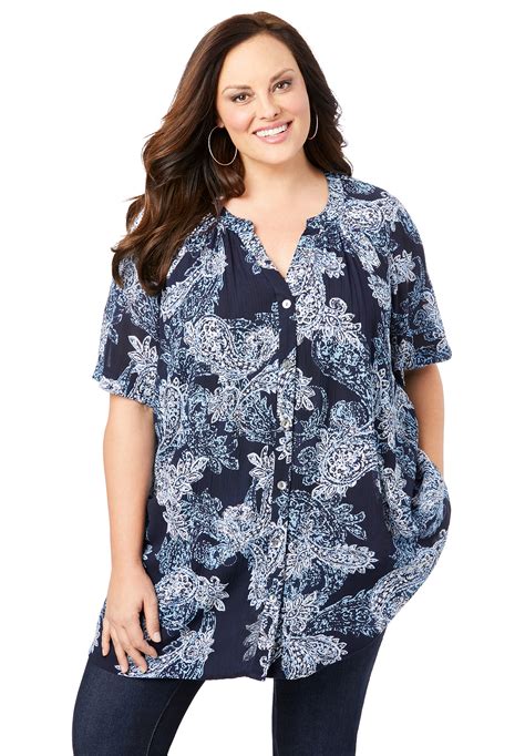 Roaman's - Roaman's Plus Size Angelina Tunic - Walmart.com - Walmart.com