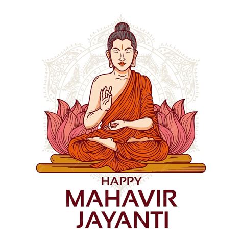 Premium Vector | Hand drawn mahavir jayanti illustration