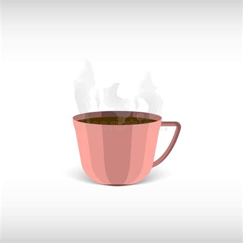 Coffee Mug With A Transparent Shadow Under It And A Translucent Steam. Vector Illustration On ...