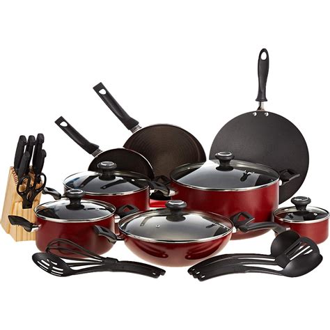 Prestige Non-Stick Cookware Set, Red, 25Piece – Dirhami – درهمي