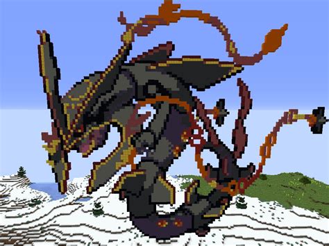 Shiny Mega Rayquaza Pixel Art : r/Minecraft