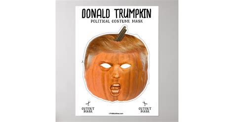 Donald Trumpkin Halloween Costume Mask Poster | Zazzle