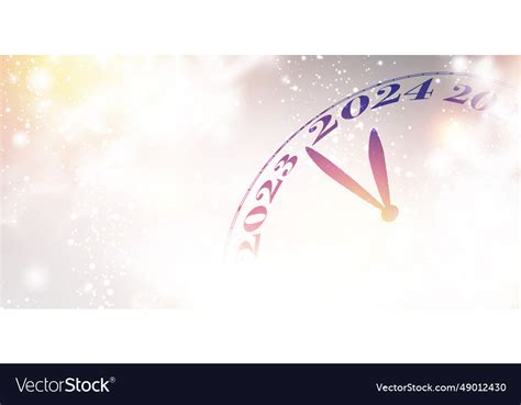 New year 2024 countdown clock over silver Vector Image