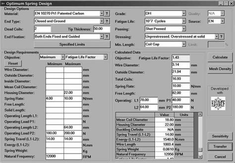 Optimum Spring Design Software from IST | Download Scientific Diagram