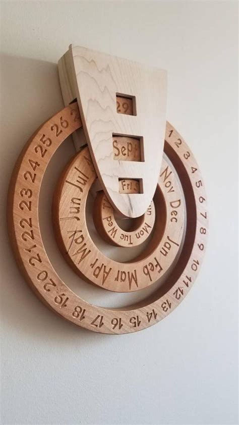 Perpetual Calendar, Wooden Perpetual Calendar, Wood Calendar, Perpetual Calender, Never Ending ...