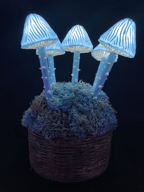 Blue Mushroom Lamp Mushroom Night Light Psychedelic Lamp - Etsy Australia