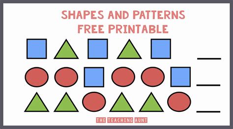 Shapes and Patterns Worksheets - The Teaching Aunt - Worksheets Library