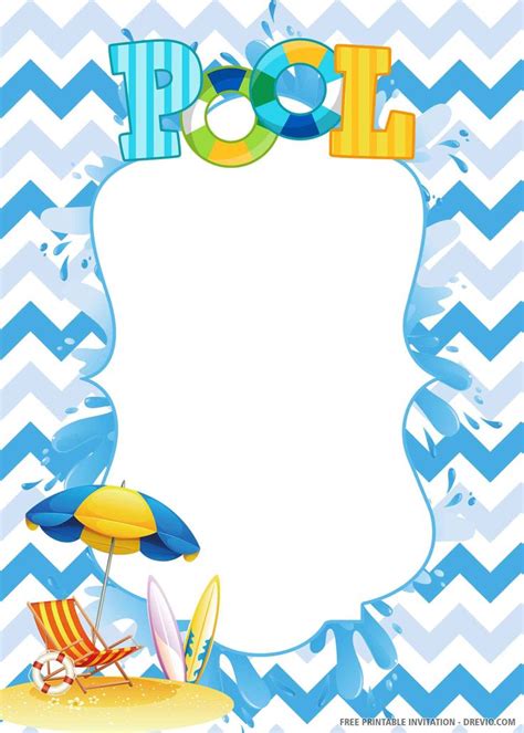 FREE Pool Party Birthday Invitation Templates