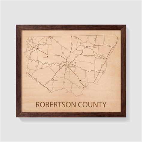 Robertson County Tennessee Map Engraved Wood Map of Robertson - Etsy