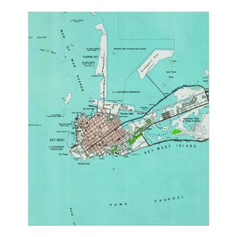 Vintage Map of Key West Florida (1962) Poster | Zazzle | Key west map ...