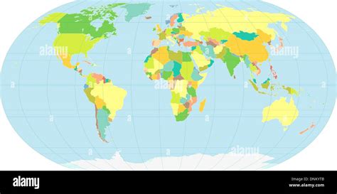 illustration of the globe, depicting the political world Stock Vector ...