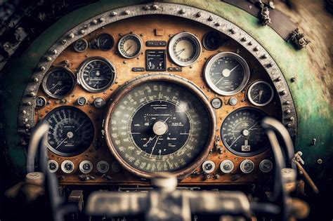 Premium Photo | Old aircraft cockpit of an antique airplane