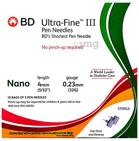 BD Ultra Fine 3 Nano Pen Needle: Buy box of 5.0 needles at best price ...