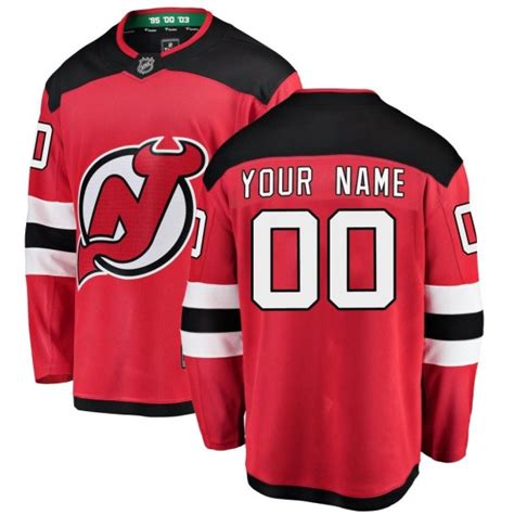 New Jersey Devils Custom Official Red Fanatics Branded Breakaway Youth ...