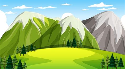 Free Vector | Blank nature park landscape at daytime scene with ...