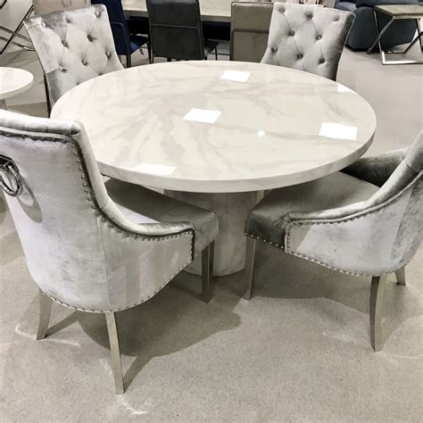 We love this new marble round dining table, due in any day now!!! It looks fab with our ...