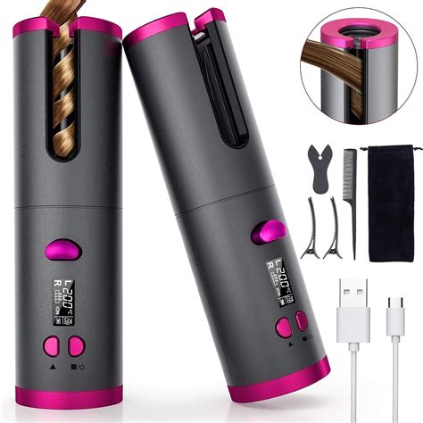 Amazon.com: Fezax Cordless Automatic Hair Curler, Ceramic Roller Curling Iron with LCD Display ...